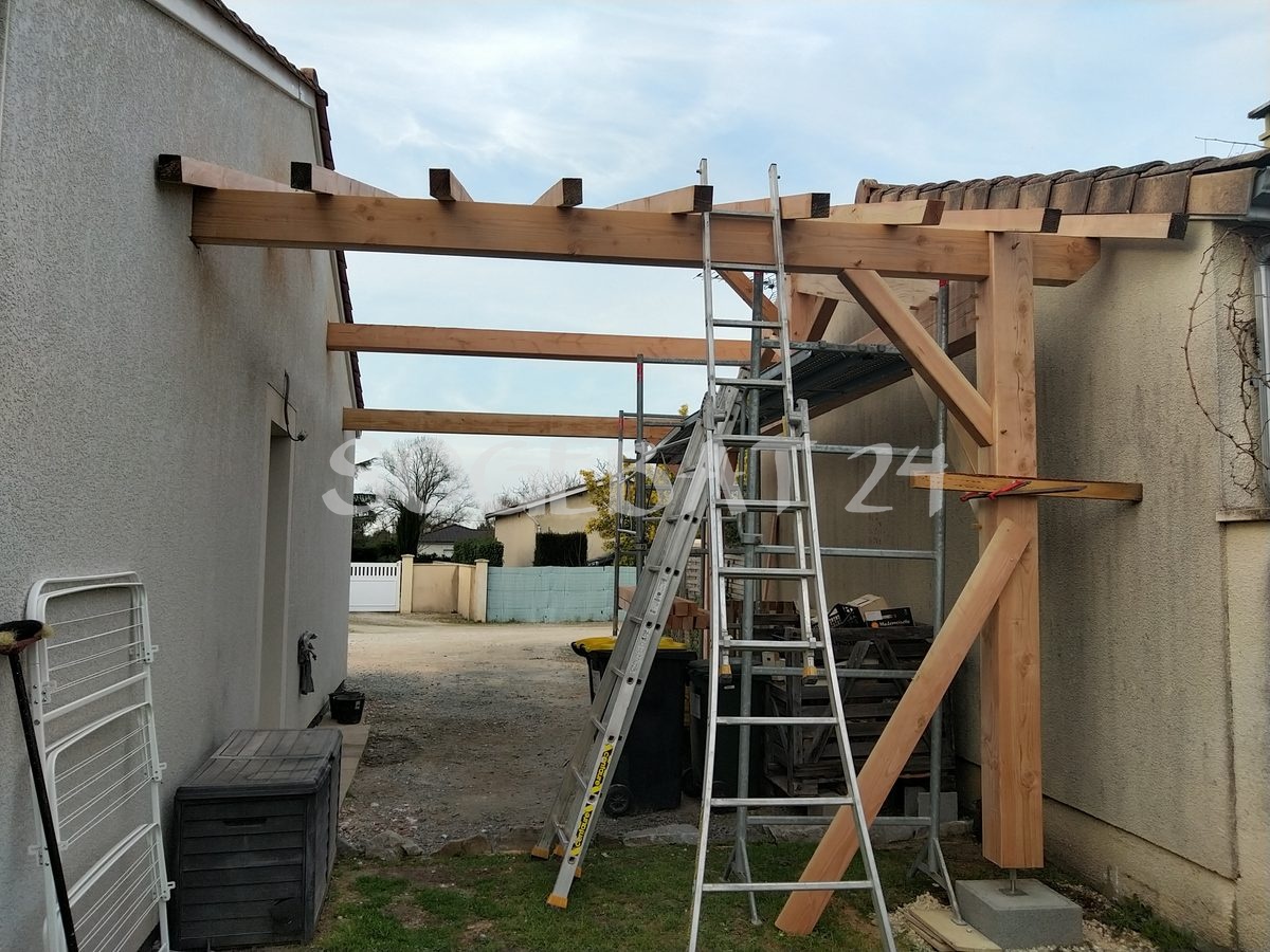 Construction d'un apentis-carport à Pineuilh à Pineuilh – 3