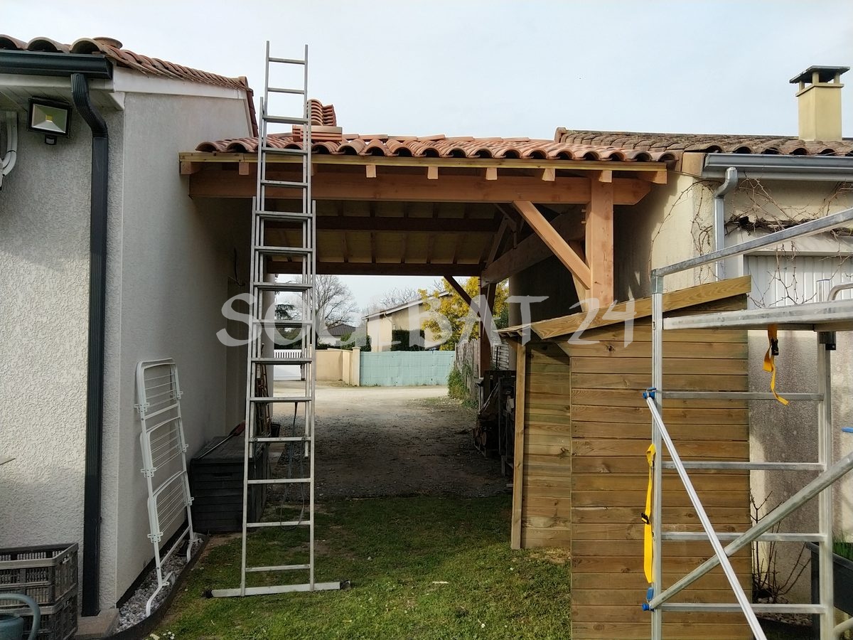 Construction d'un apentis-carport à Pineuilh à Pineuilh – 2